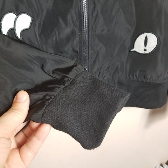 Black Flight Bomber Men's Jacket with Cool Patches XL - Picture 7 of 13